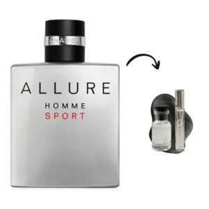 Decant de vidro do perfume masculino Chanel Allure Homme Sport Eau de Toilette original fracionado pela Aura Parfum.