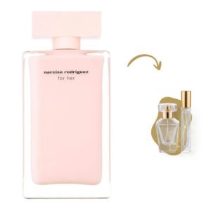 Decant de vidro do perfume feminino Narciso Rodriguez For Her Eau de Parfum original fracionado pela Aura Parfum.